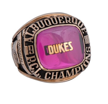 1980 Albuquerque Dukes PCL Championship Ring - Manager Del Crandall